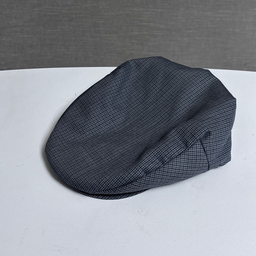 Stetson Flat Cap Medium Blue Grey Houndstooth Check Wool Ivy Driving Newsboy Hat